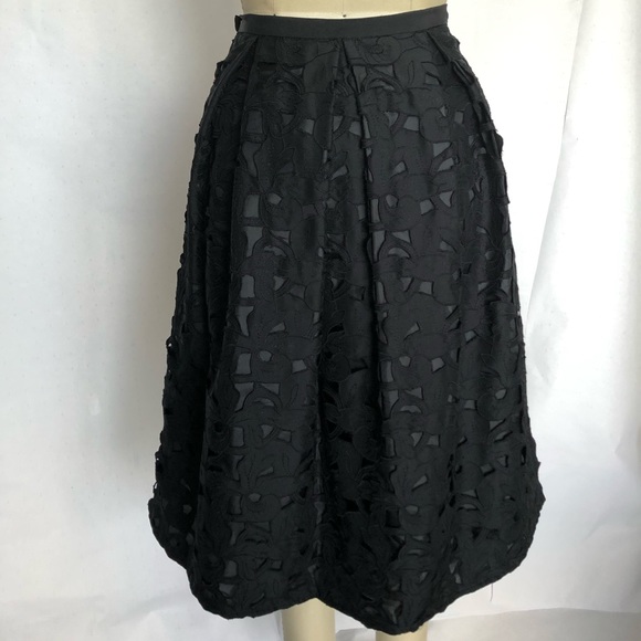 TALBOTS PURE SILK Embroidered LACE MIDi PETITES SKIRT - Picture 9 of 10